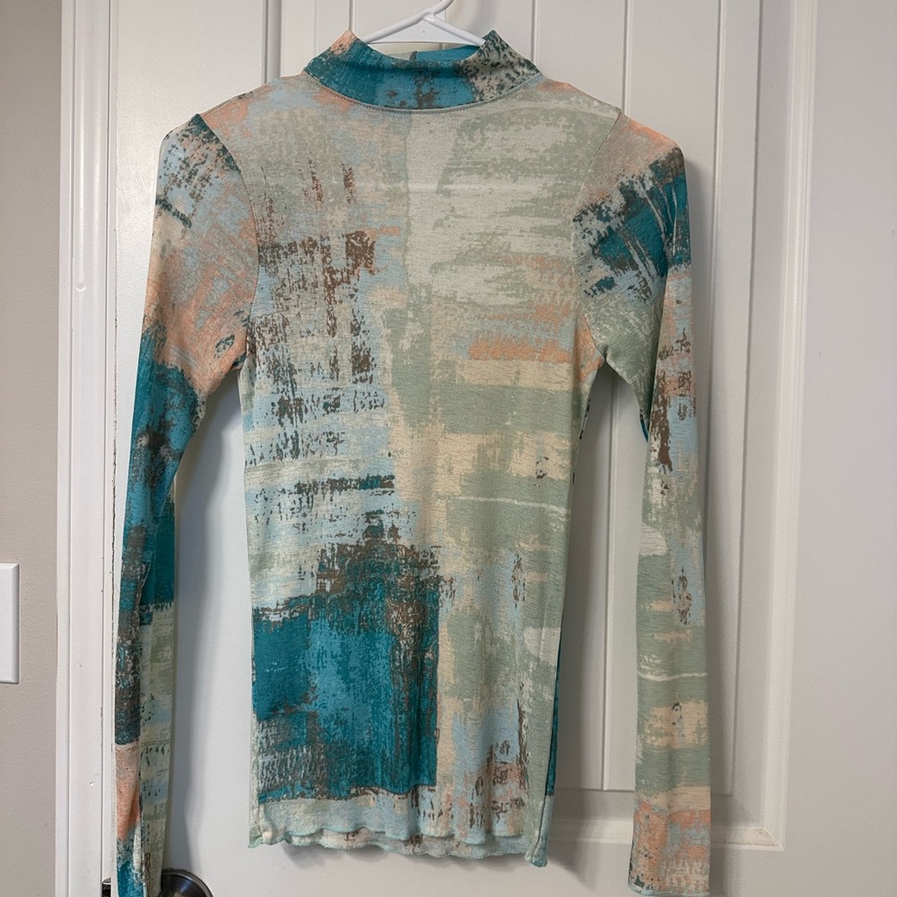 Willow Multicolor Abstract Long Sleeve Top